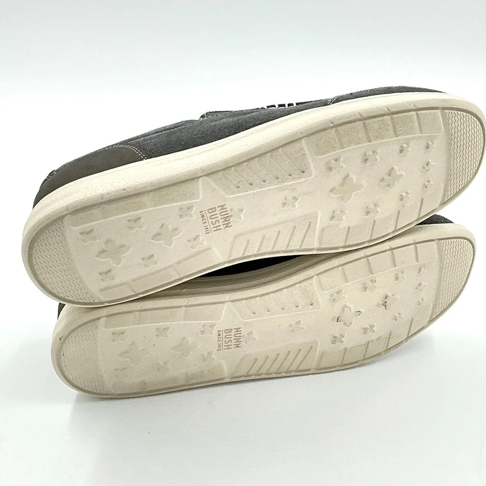 Nunn Bush Mens Size 9.5 Gray Canvas Slip On Loafer Shoes READ NEW $149